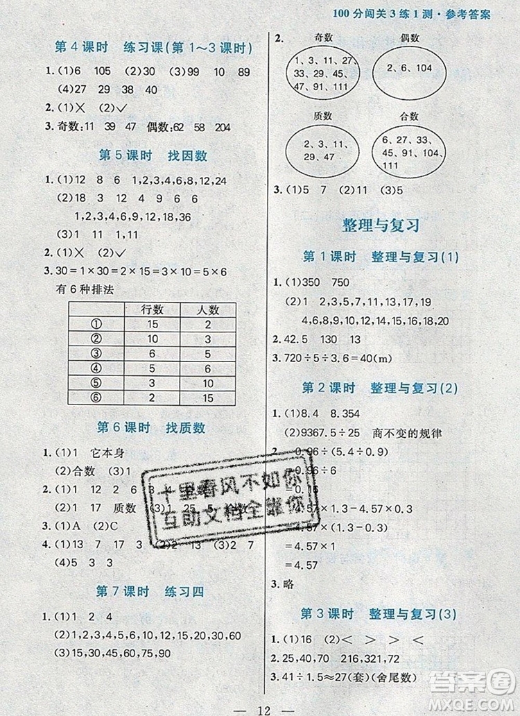 遠(yuǎn)方出版社2019年100分闖關(guān)課時作業(yè)五年級數(shù)學(xué)上冊北師大版答案