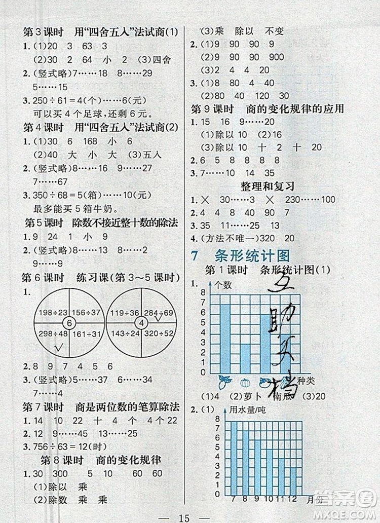 遠方出版社2019年100分闖關課時作業(yè)四年級數(shù)學上冊人教版答案