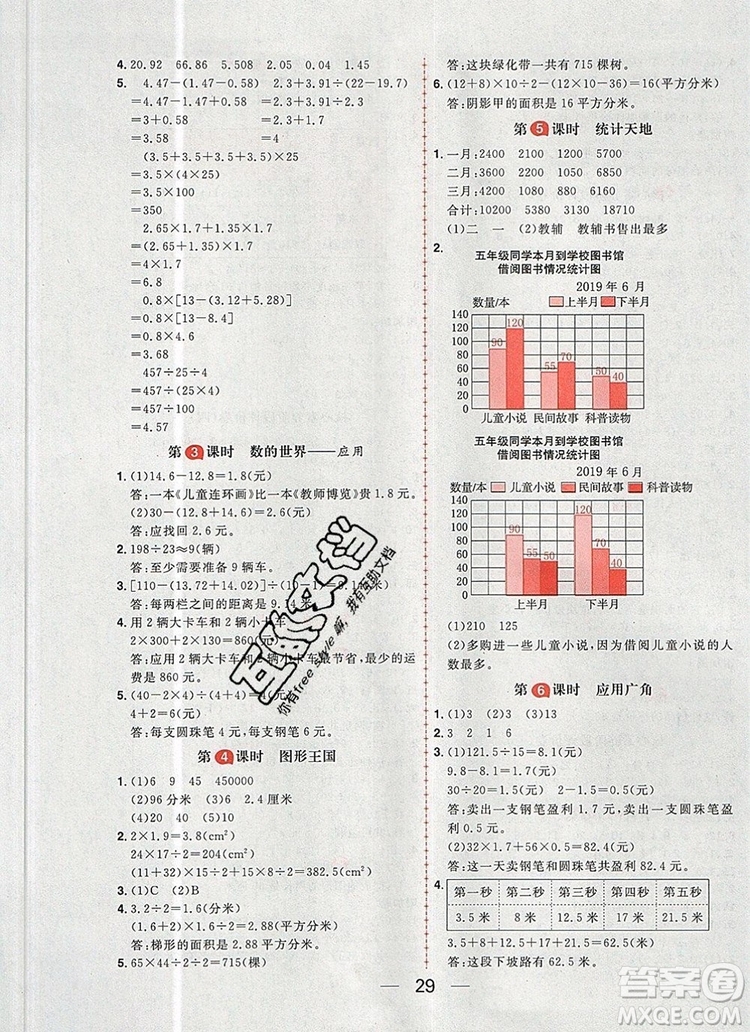 南方出版社2019年核心素養(yǎng)天天練五年級(jí)數(shù)學(xué)上冊(cè)蘇教版答案