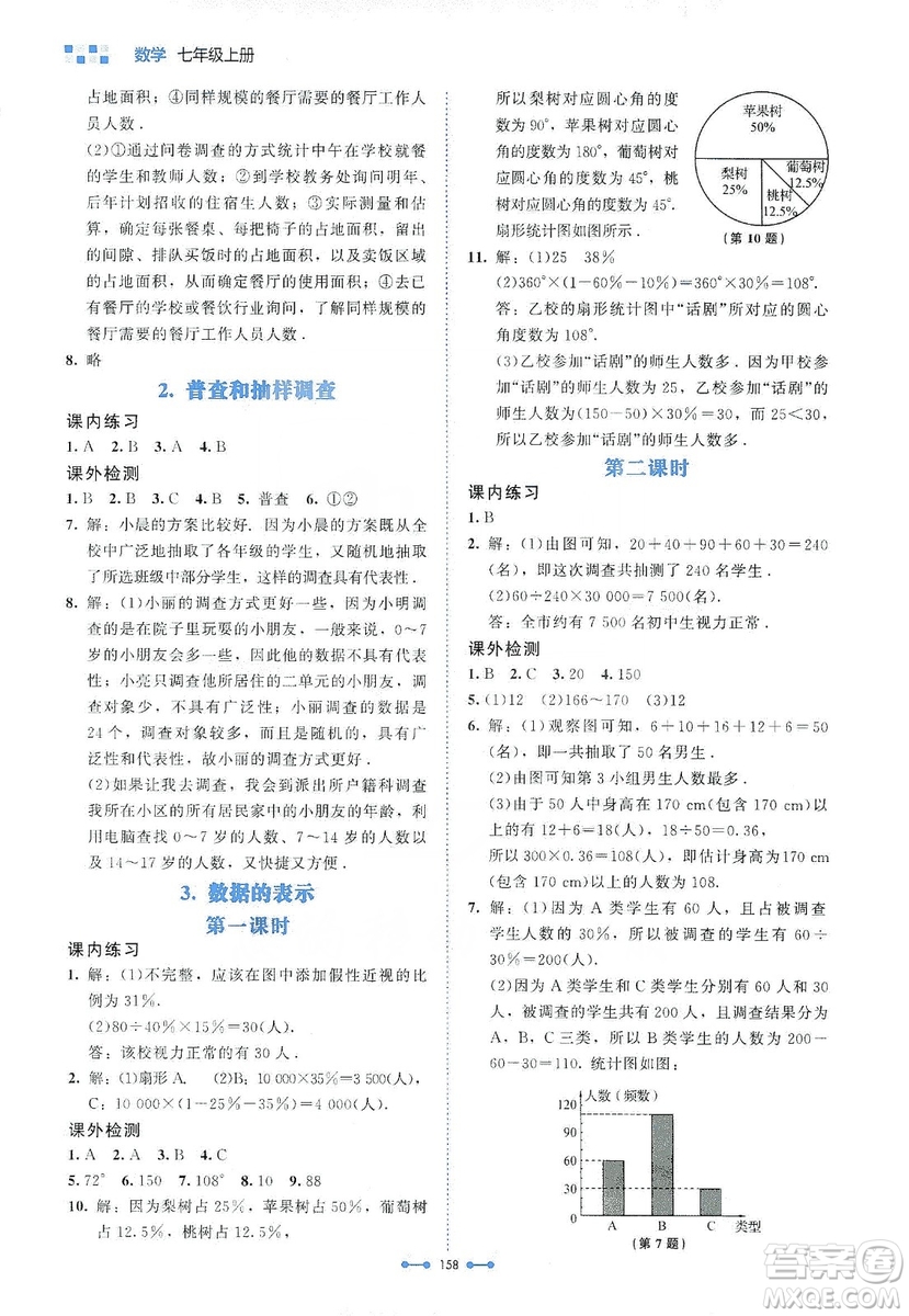 北京師范大學(xué)出版社2019伴你學(xué)第9版數(shù)學(xué)七年級上冊答案