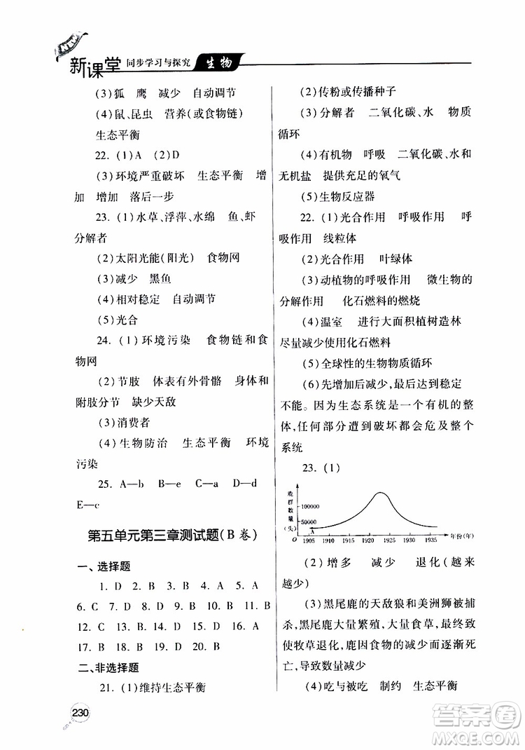 2019年新課堂同步學(xué)習(xí)與探究生物八年級(jí)上學(xué)期人教版參考答案