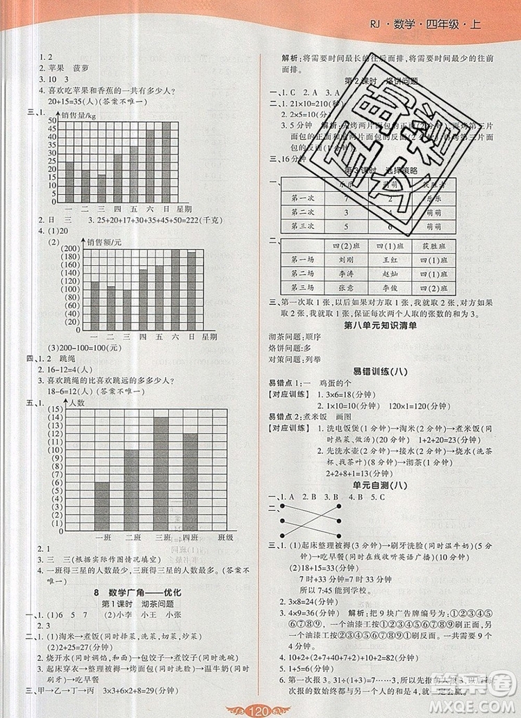 2019年人教版世紀(jì)百通百通作業(yè)本四年級(jí)數(shù)學(xué)上冊(cè)答案