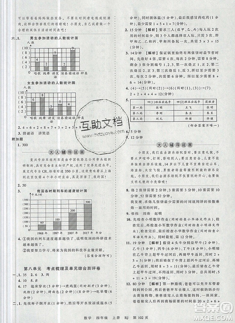 2019年秋新版王朝霞德才兼?zhèn)渥鳂I(yè)創(chuàng)新設(shè)計(jì)四年級數(shù)學(xué)上冊人教版答案