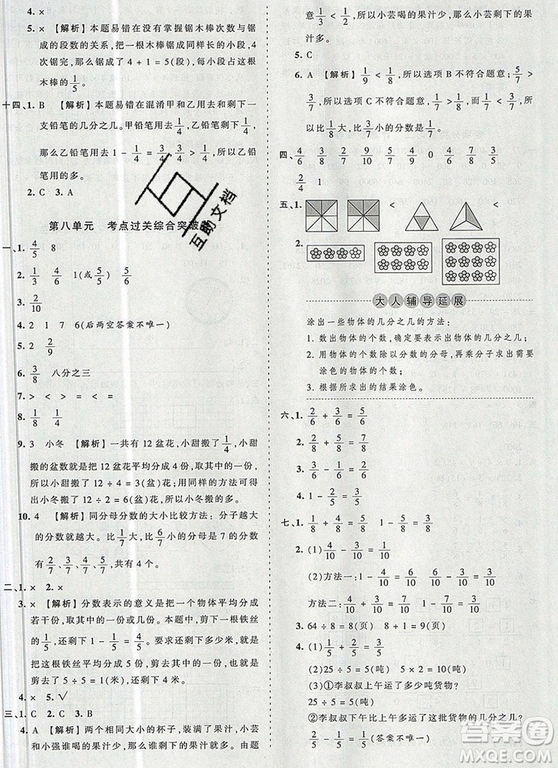 江西人民出版社2019年王朝霞考點梳理時習卷三年級數(shù)學上冊人教版答案