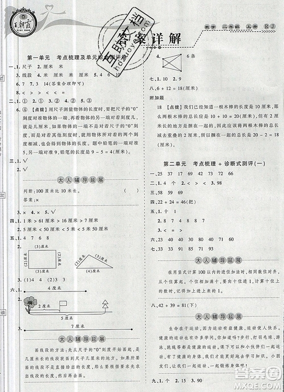 江西人民出版社2019年王朝霞考點(diǎn)梳理時(shí)習(xí)卷二年級(jí)數(shù)學(xué)上冊(cè)人教版答案