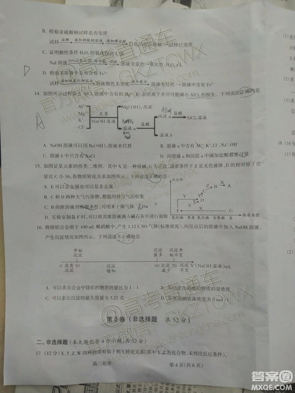 2020屆呂梁一?；瘜W試題及參考答案