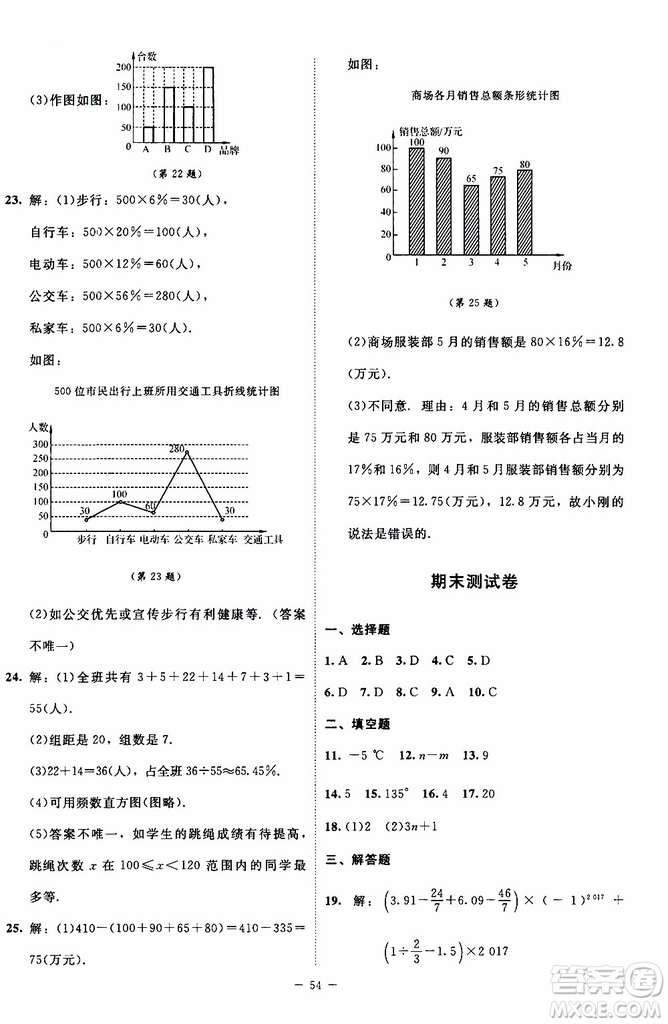 2019年課內課外直通車數學七年級上冊北師大版參考答案