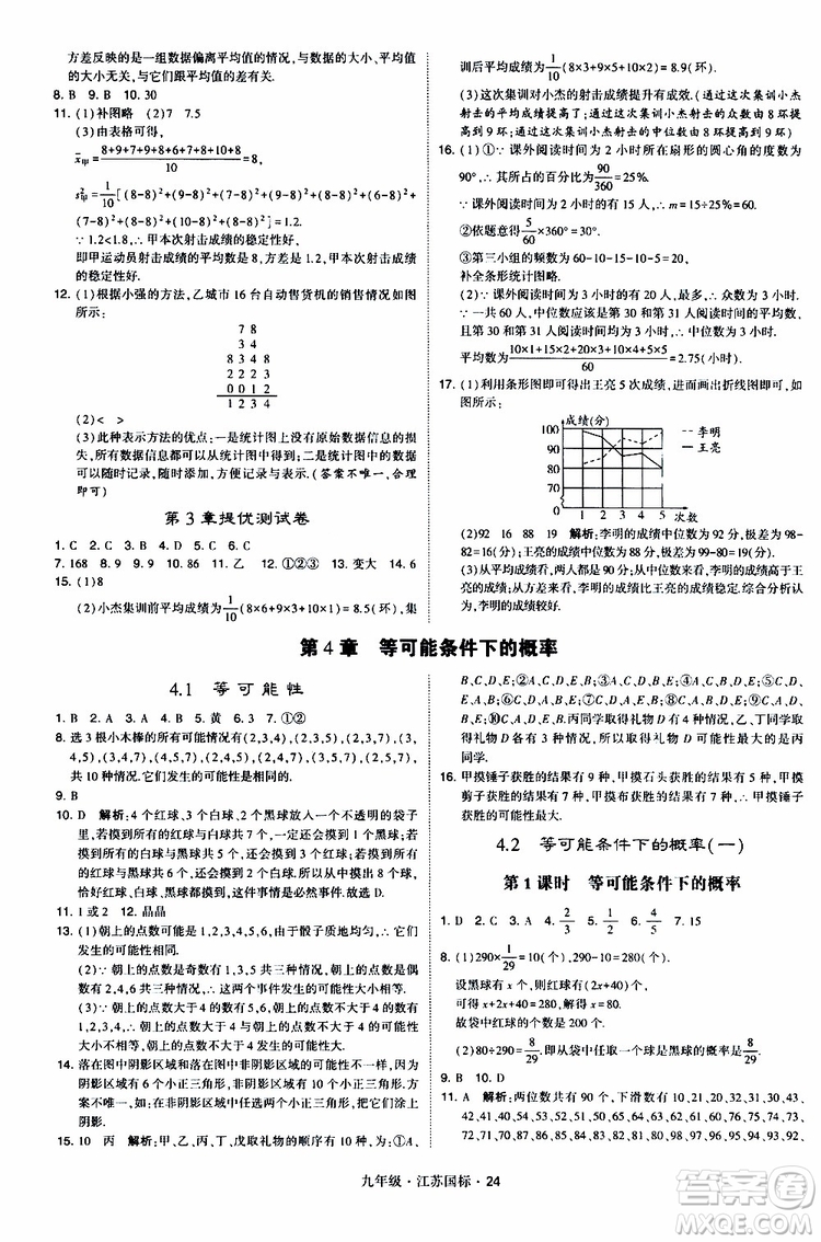 2019年經(jīng)綸學(xué)典學(xué)霸題中題數(shù)學(xué)九年級全一冊江蘇國際參考答案