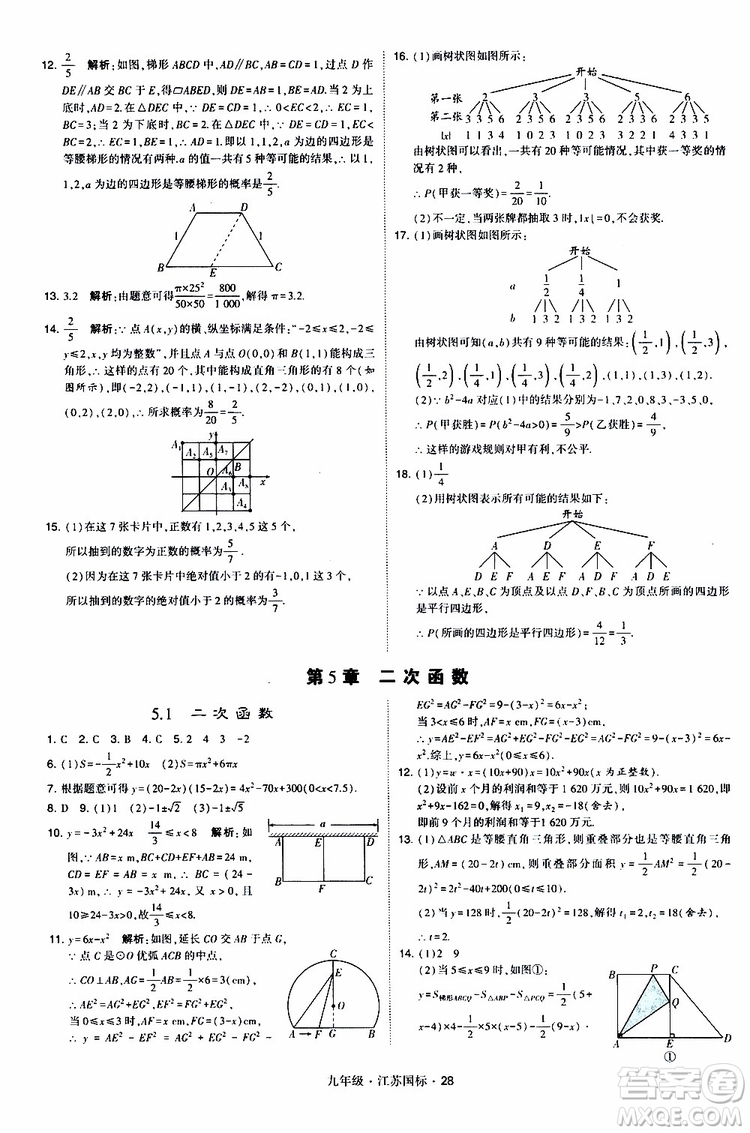 2019年經(jīng)綸學(xué)典學(xué)霸題中題數(shù)學(xué)九年級全一冊江蘇國際參考答案