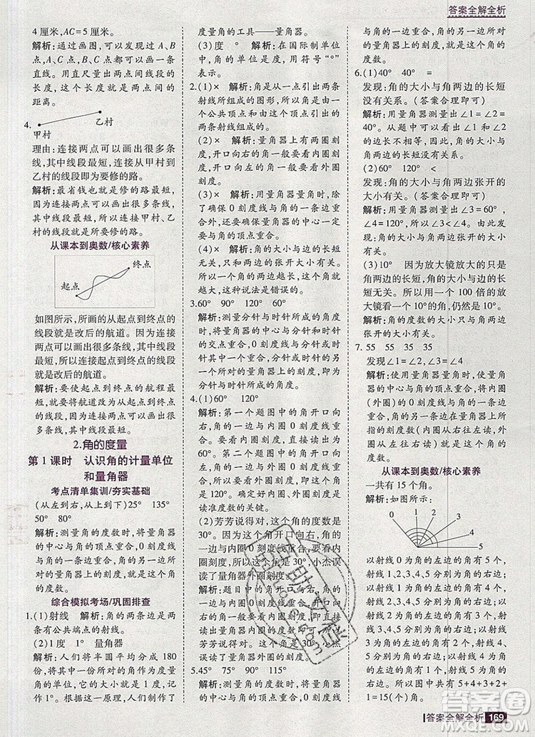 2019年考點集訓與滿分備考四年級數(shù)學上冊北京版答案