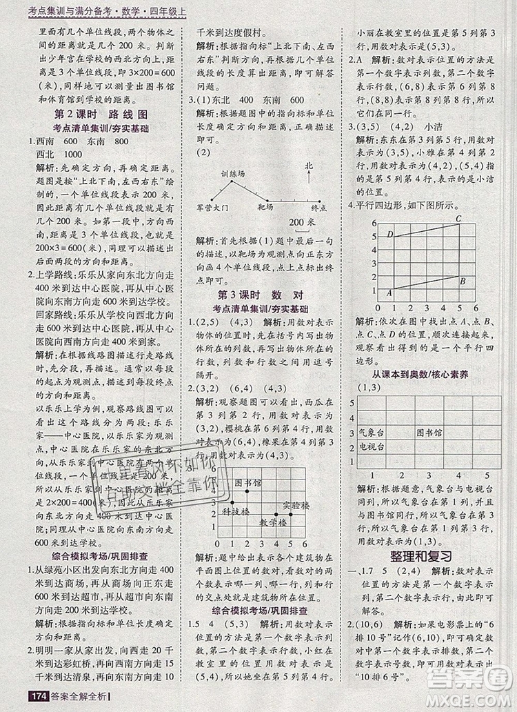 2019年考點集訓與滿分備考四年級數(shù)學上冊北京版答案