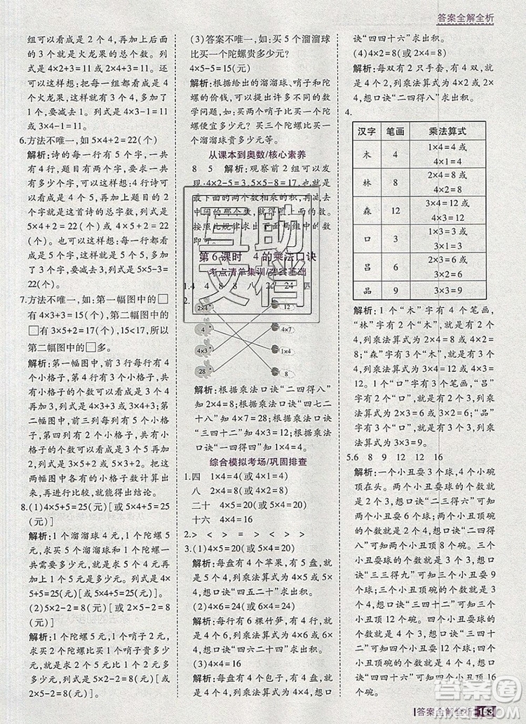 2019年考點集訓(xùn)與滿分備考二年級數(shù)學(xué)上冊北京版答案