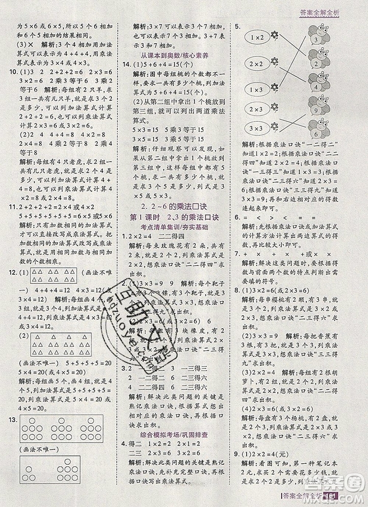 2019年考點集訓與滿分備考二年級數(shù)學上冊冀教版答案