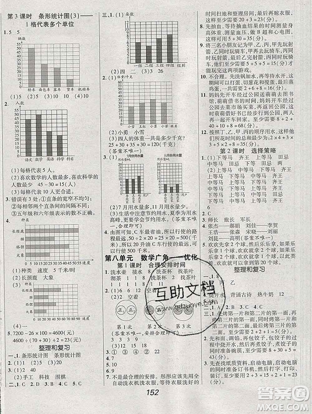 2019年人教版全優(yōu)課堂考點集訓與滿分備考四年級數(shù)學上冊答案