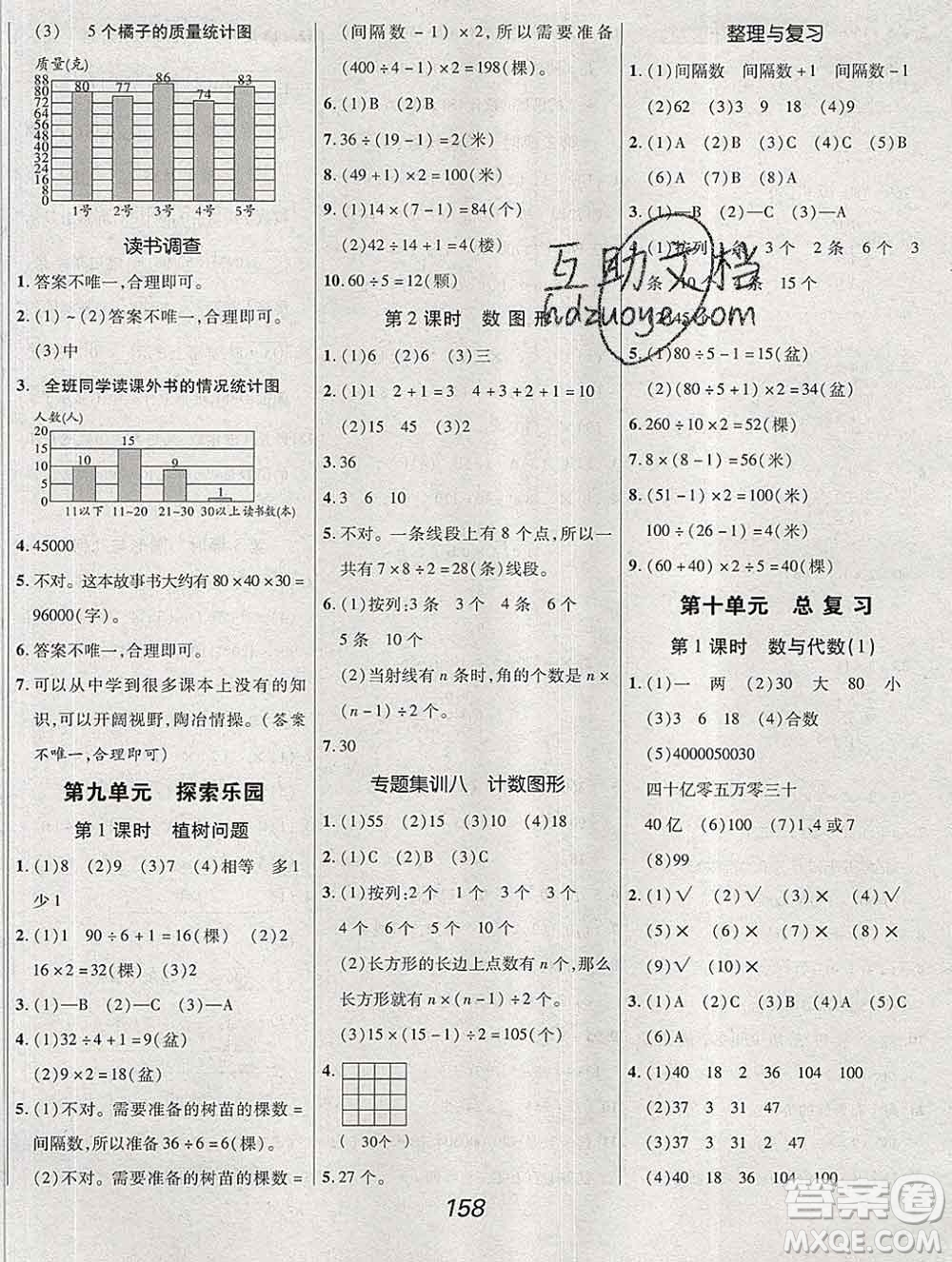 2019年冀教版全優(yōu)課堂考點(diǎn)集訓(xùn)與滿分備考四年級(jí)數(shù)學(xué)上冊(cè)答案