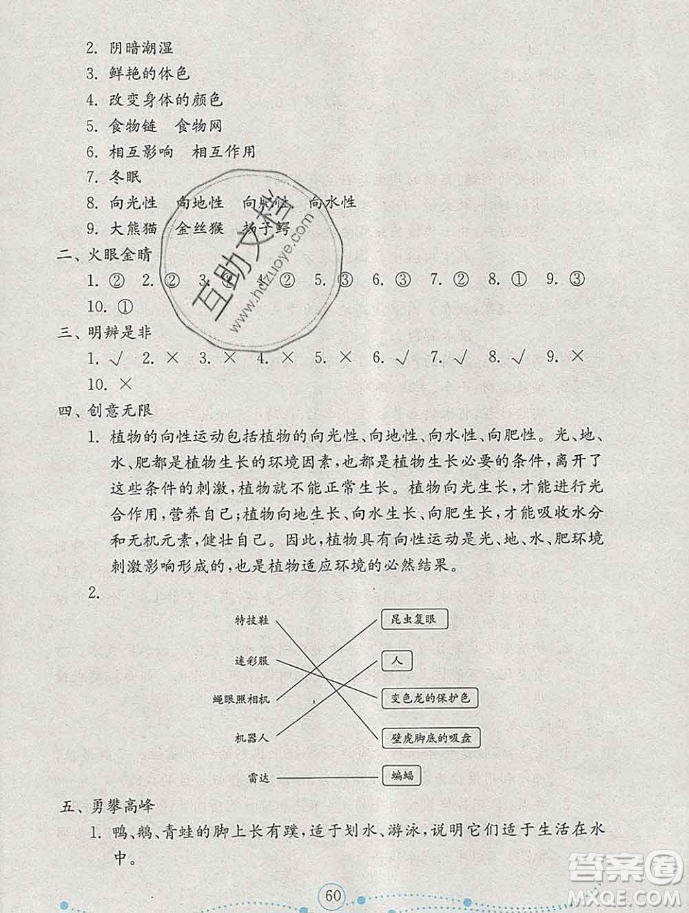 2019年金鑰匙小學(xué)科學(xué)試卷六年級(jí)上冊(cè)青島版金版答案