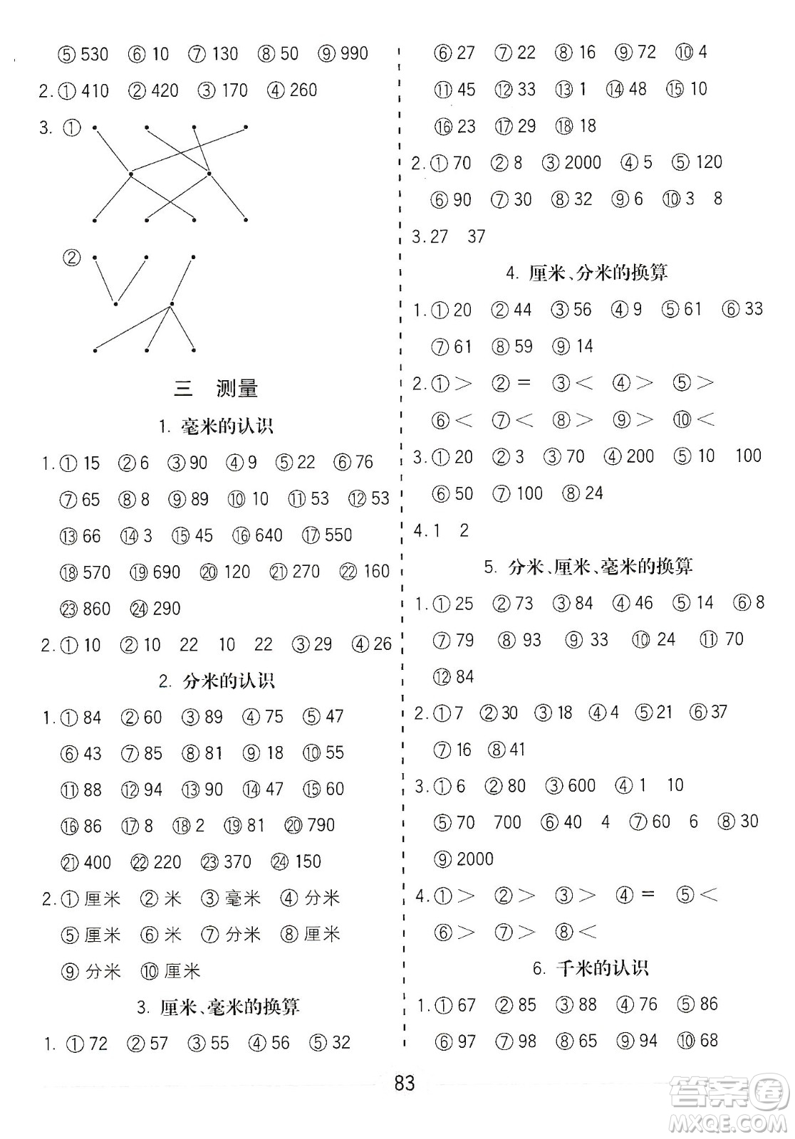 河北大學(xué)出版社2019五E口算題卡三年級(jí)上冊(cè)人教版答案