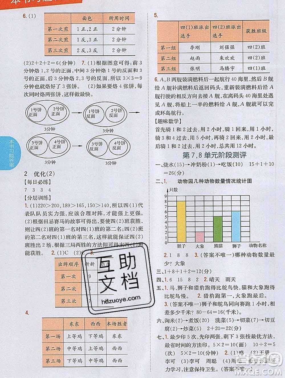 吉林人民出版社2019年小學(xué)教材全解讀四年級數(shù)學(xué)上冊人教版答案