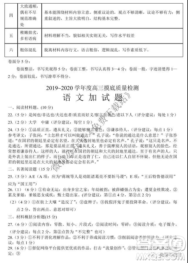 2020屆徐州市高三年級(jí)第一學(xué)期期中抽測(cè)語(yǔ)文試題及答案