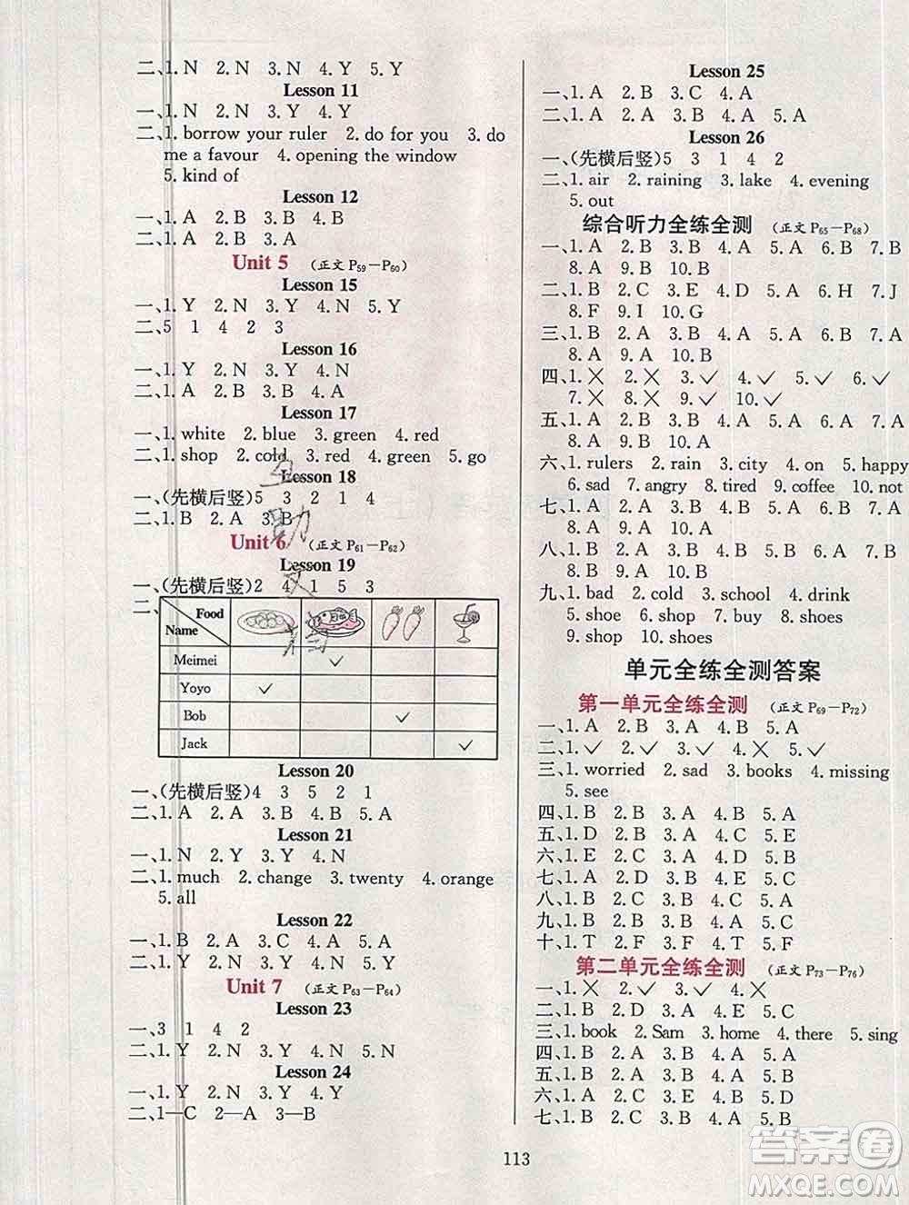 陜西人民教育出版社2019年小學(xué)教材全練四年級數(shù)學(xué)上冊北京版答案