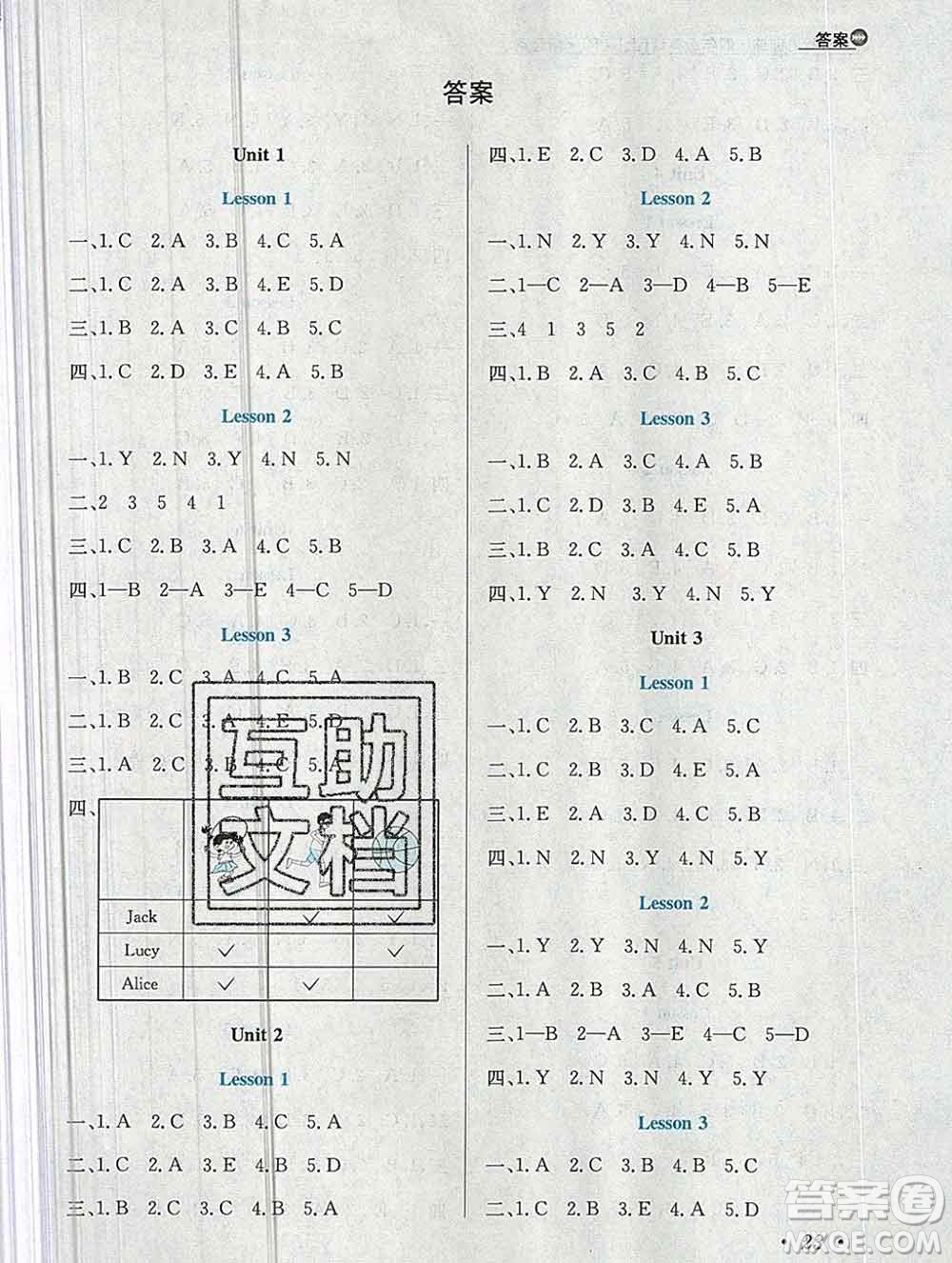 陜西人民教育出版社2019年小學(xué)教材全練四年級英語上冊人教版一起答案