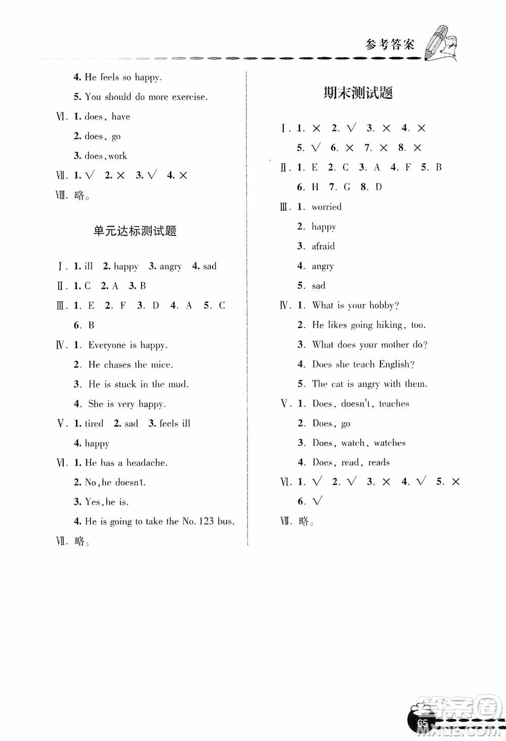 青島出版社2019金博士1課3練單元達標測試題六年級英語上冊人教版答案