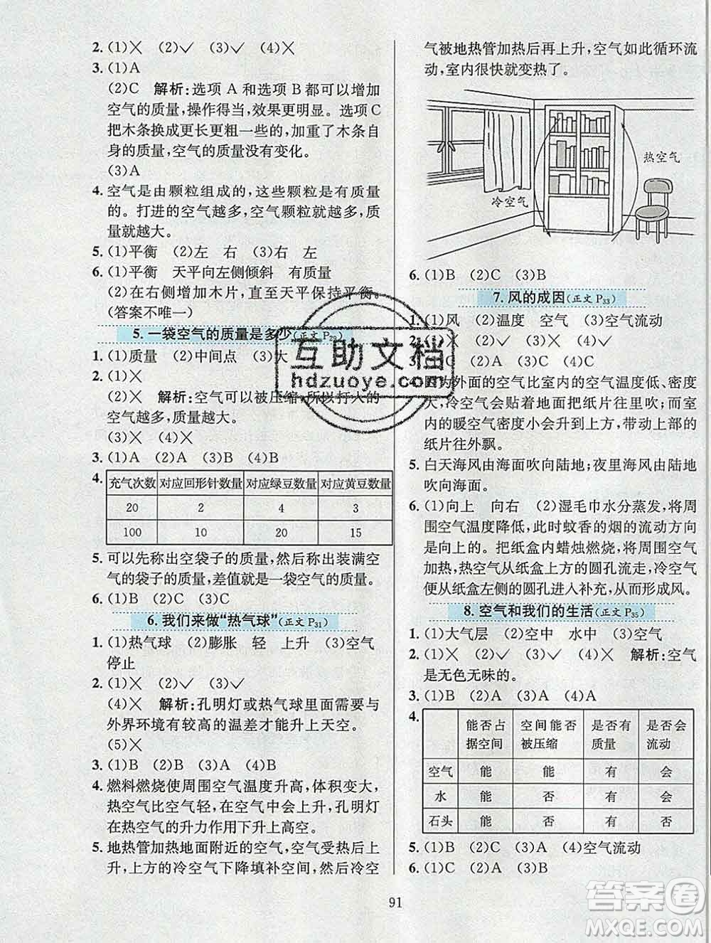 陜西人民教育出版社2019年小學(xué)教材全練三年級科學(xué)上冊教科版答案