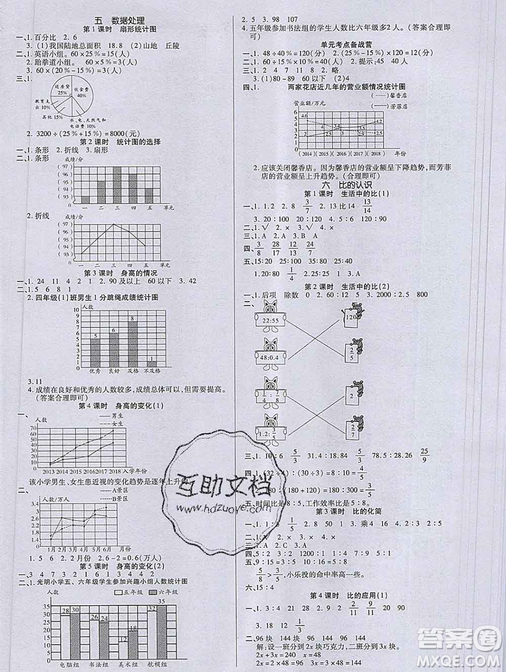 沈陽出版社2019秋優(yōu)秀三好生六年級數(shù)學上冊北師大版B版答案