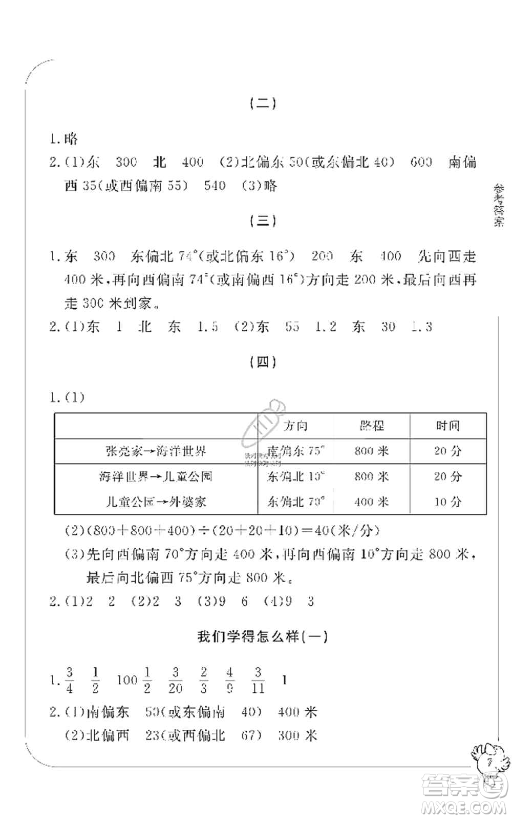 寧波出版社2019新課標(biāo)學(xué)習(xí)方法指導(dǎo)叢書六年級(jí)數(shù)學(xué)上冊(cè)人教版答案