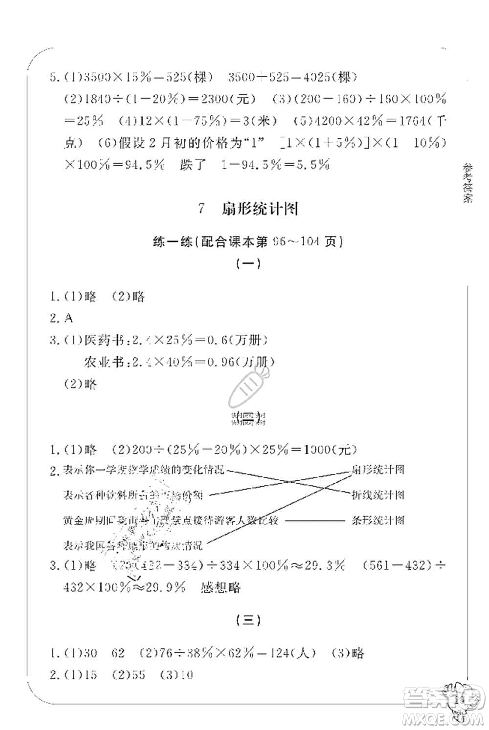 寧波出版社2019新課標(biāo)學(xué)習(xí)方法指導(dǎo)叢書六年級(jí)數(shù)學(xué)上冊(cè)人教版答案