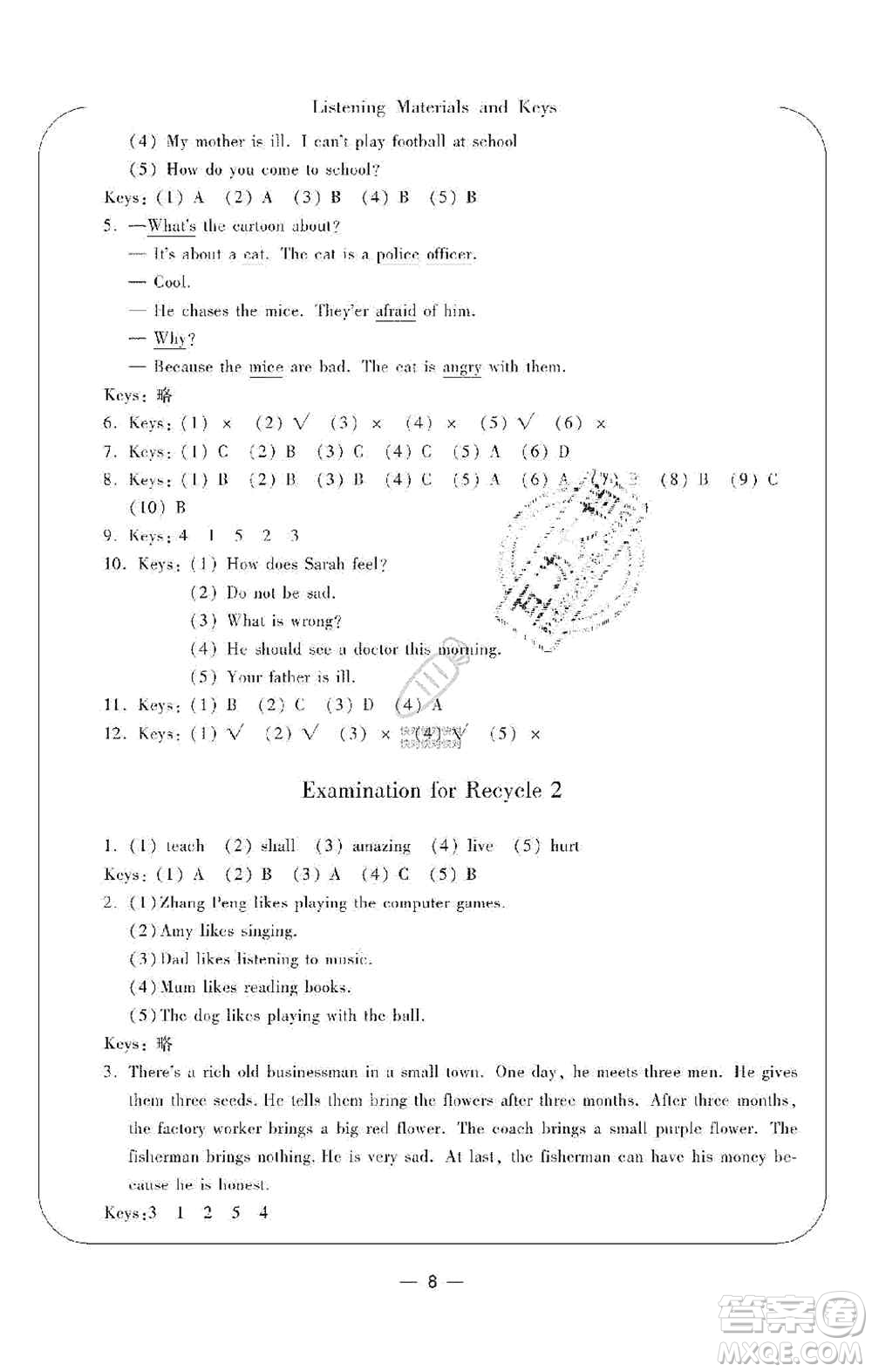 寧波出版社2019新課標(biāo)學(xué)習(xí)方法指導(dǎo)叢書六年級英語上冊人教版答案