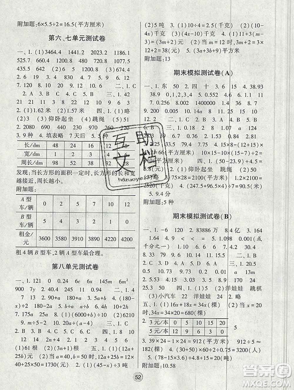 河海大學(xué)出版社2019新版經(jīng)綸學(xué)典棒棒堂五年級(jí)數(shù)學(xué)上冊(cè)江蘇版答案