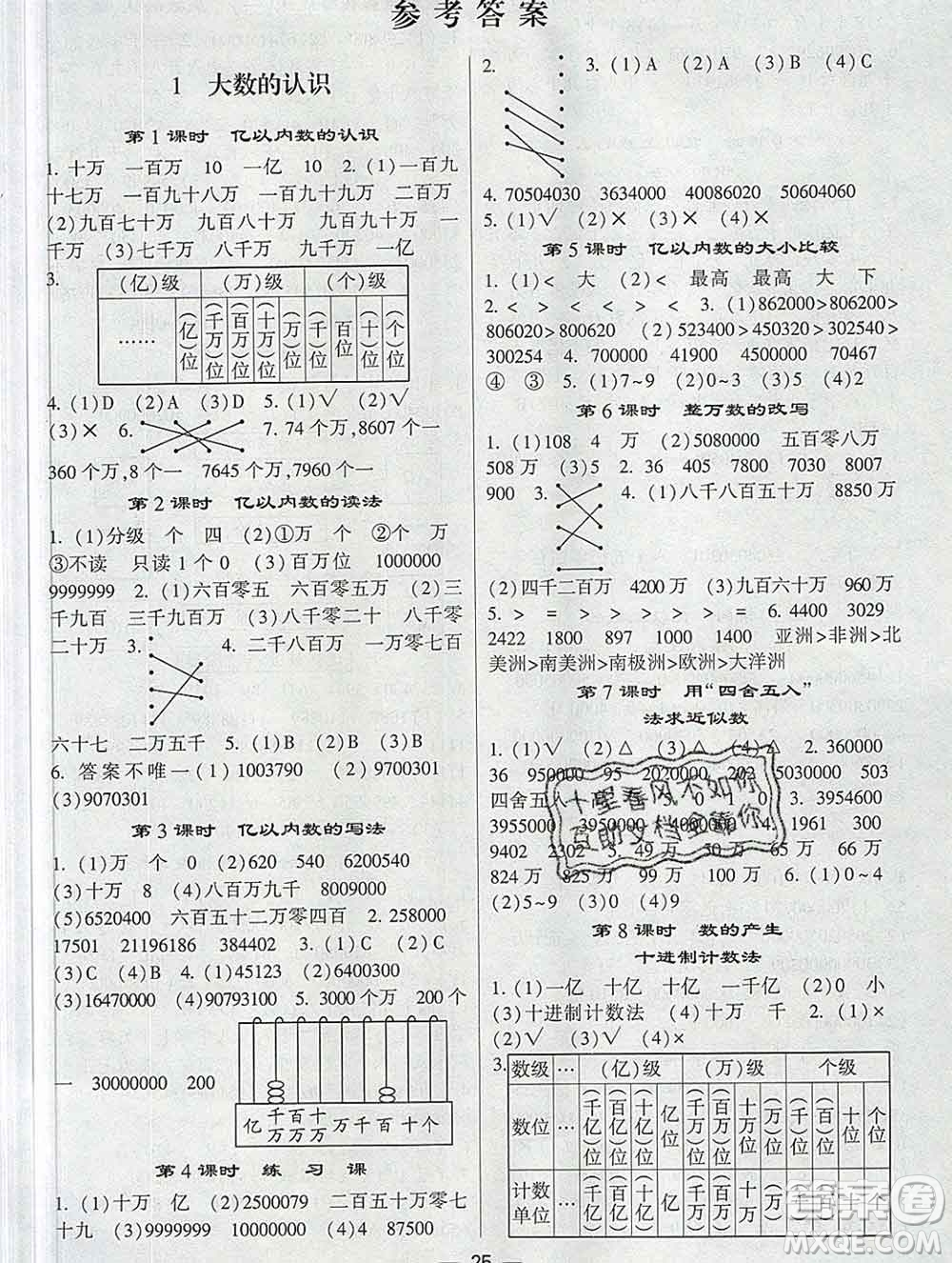 河海大學(xué)出版社2019新版經(jīng)綸學(xué)典棒棒堂四年級(jí)數(shù)學(xué)上冊(cè)人教版答案