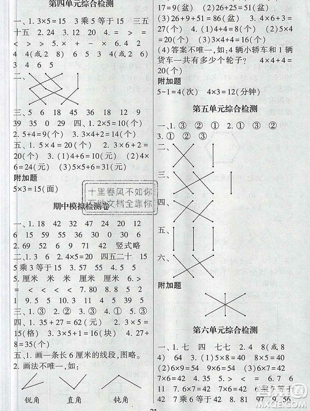 河海大學出版社2019新版經綸學典棒棒堂二年級數(shù)學上冊人教版答案