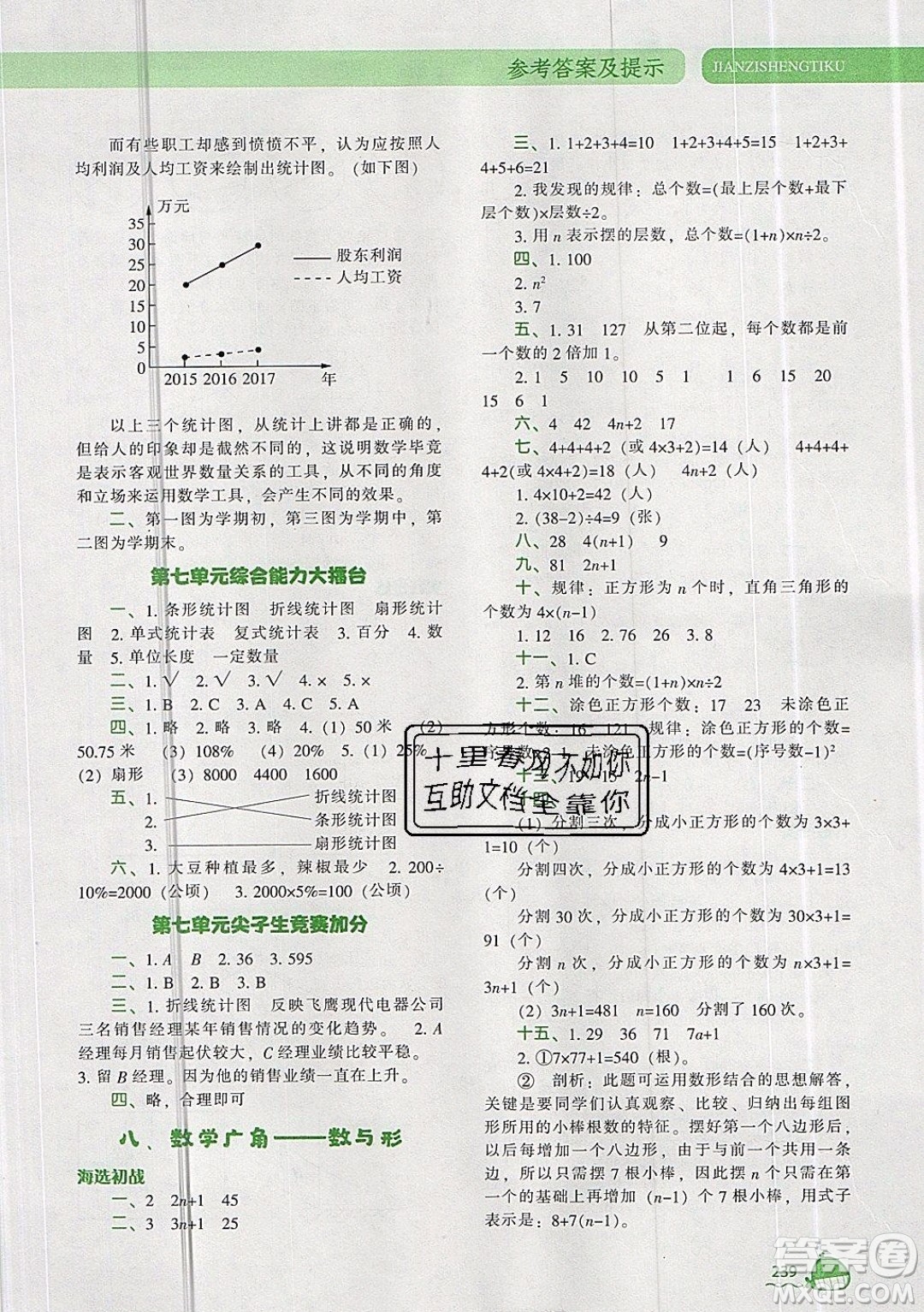 2019年尖子生題庫數(shù)學(xué)六年級(jí)上冊(cè)R版人教版參考答案