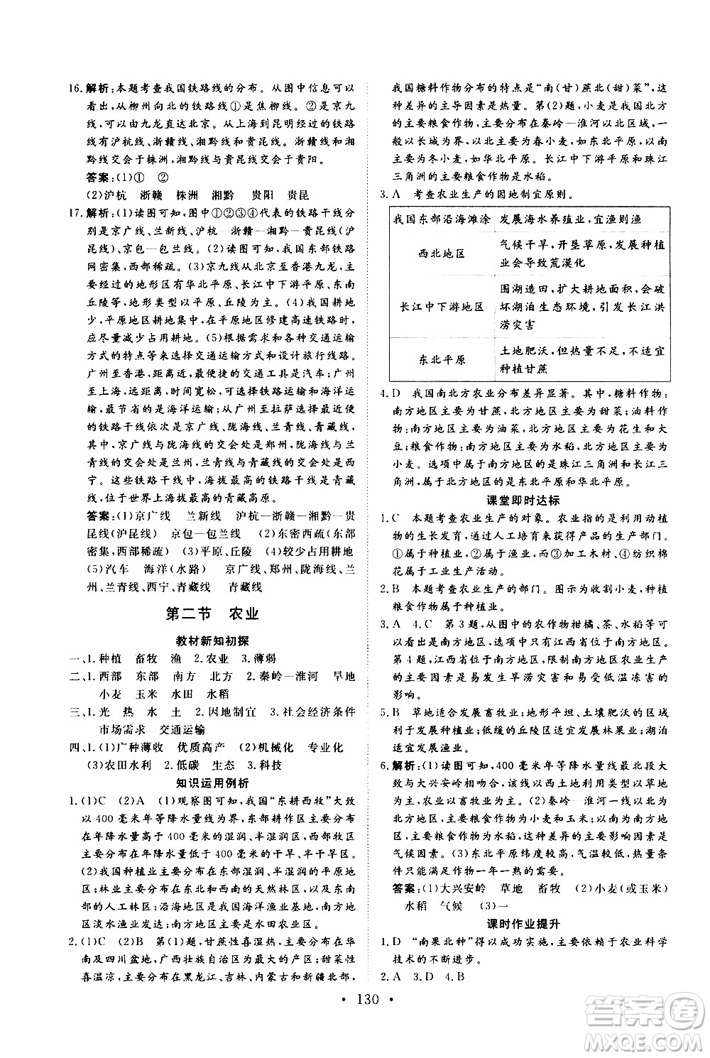 2019年新動力課堂與檢測地理七年級上冊參考答案