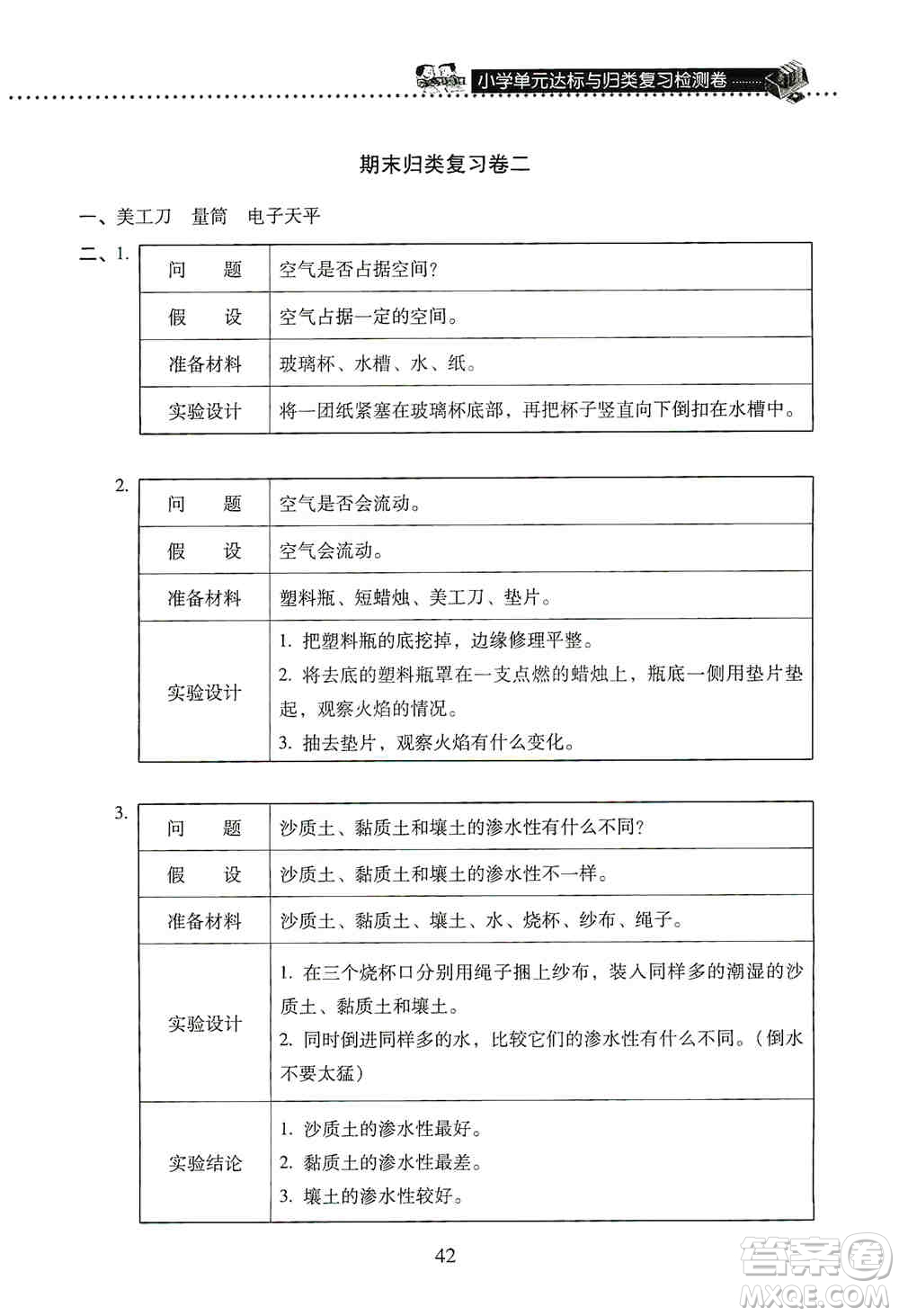 晨光出版社2019晨光全優(yōu)小學(xué)單元達(dá)標(biāo)與歸類復(fù)習(xí)檢測(cè)卷三年級(jí)科學(xué)上冊(cè)蘇科版答案