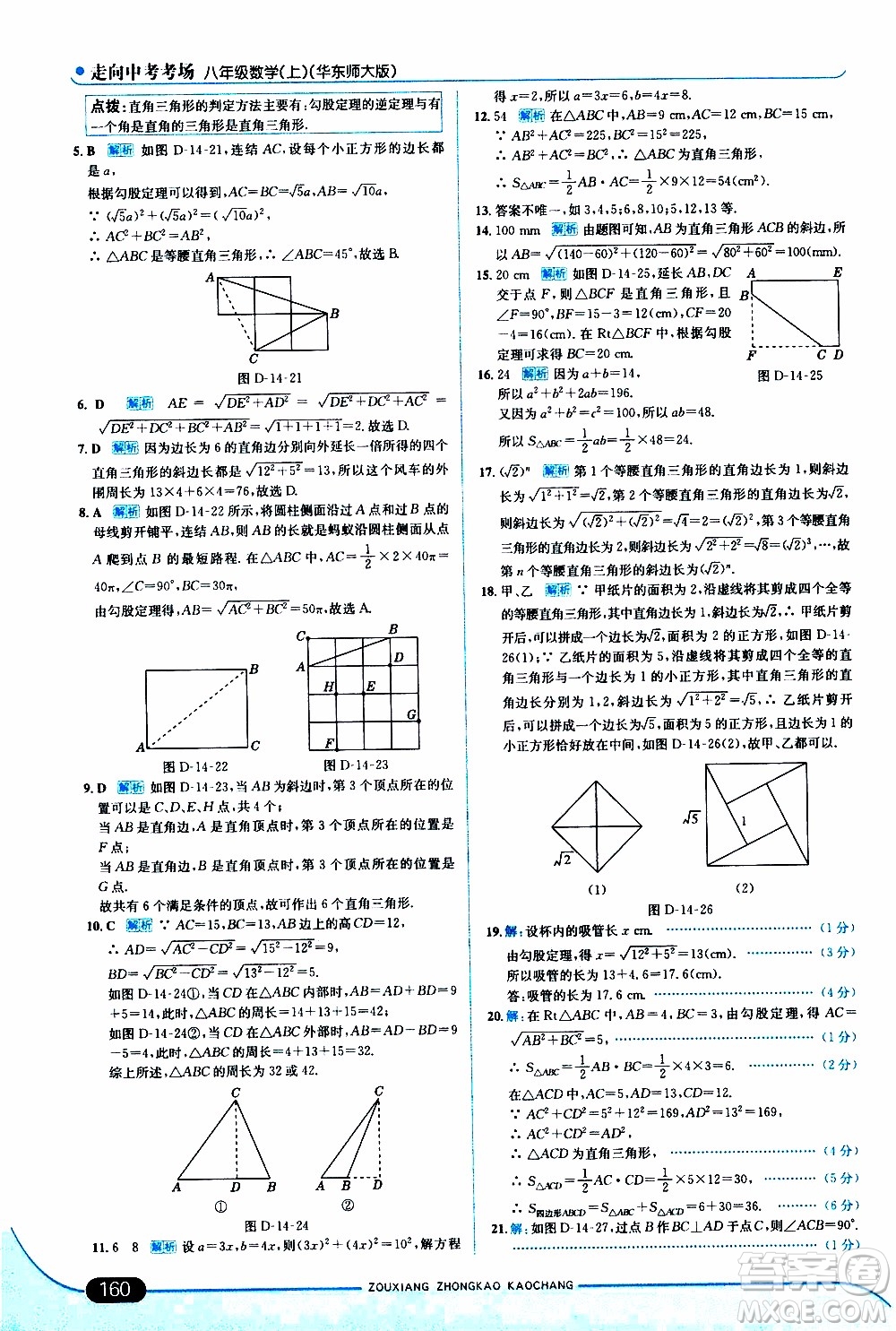 金星教育2019年走向中考考場八年級上數(shù)學華東師大版參考答案