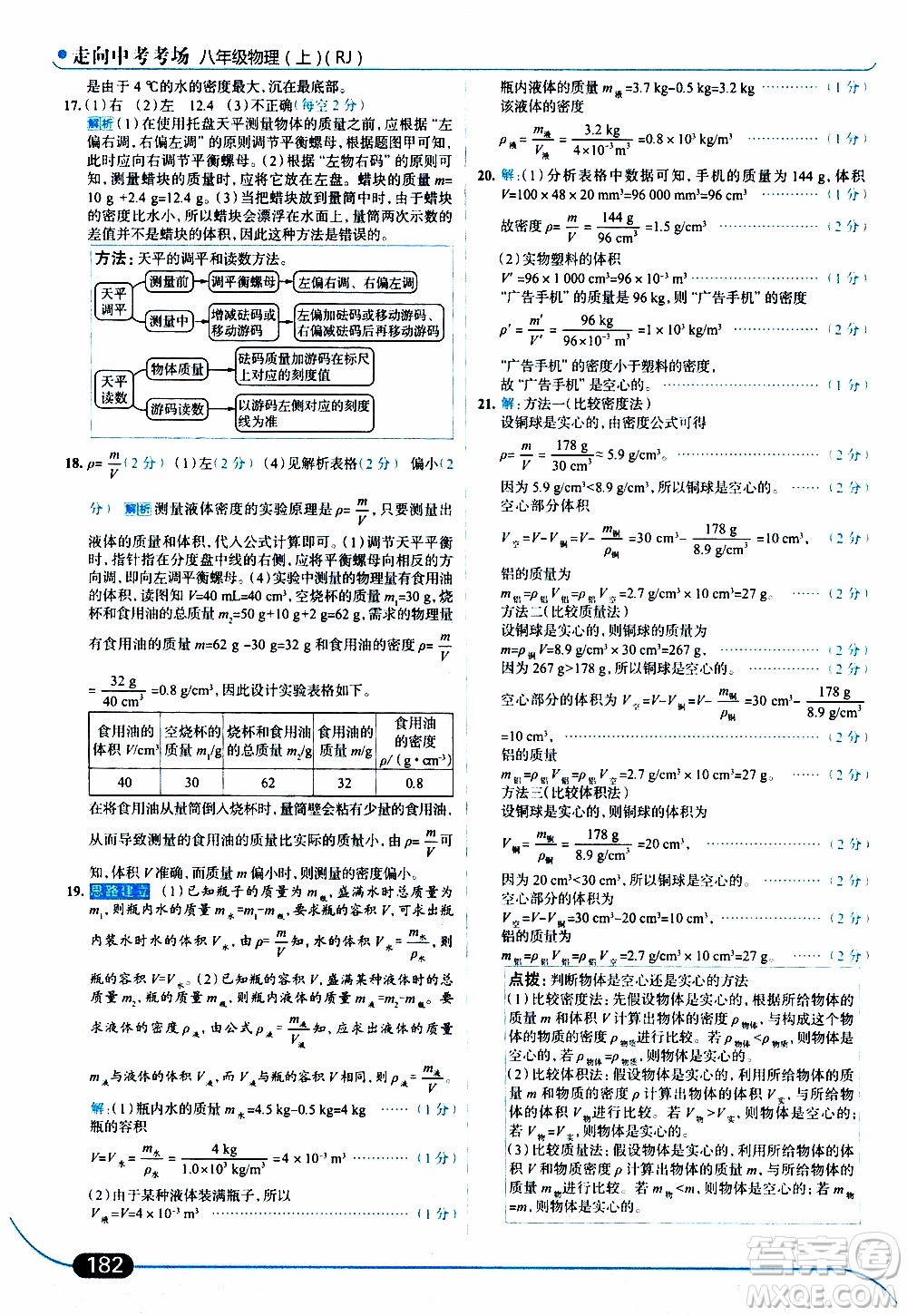 金星教育2019年走向中考考場八年級上物理RJ人教版參考答案