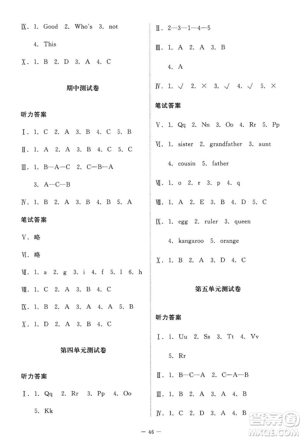 北京師范大學出版社2019英語伴你成長三年級上冊北師大版河南專版答案