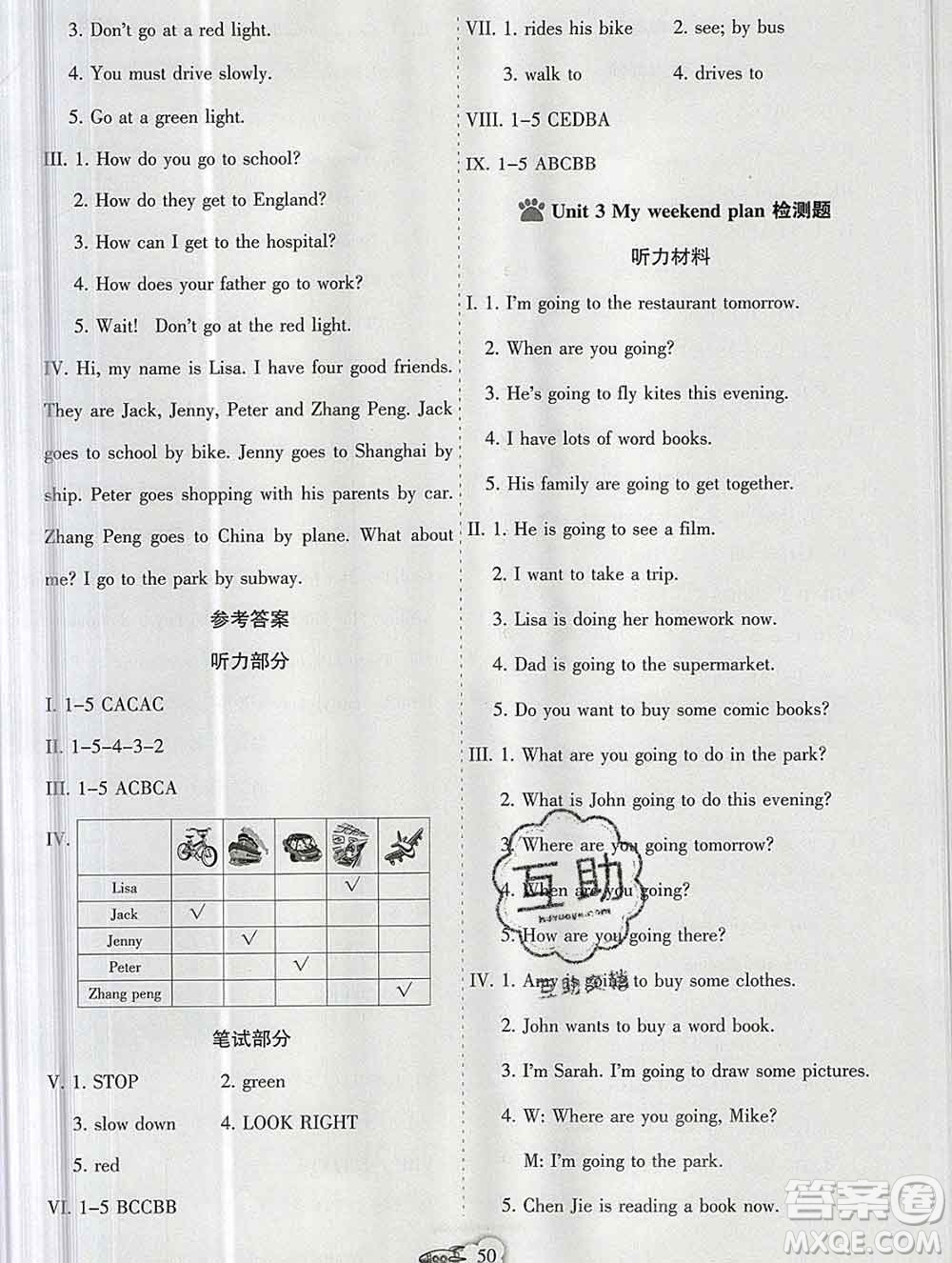 新疆文化出版社2019秋新版A+金題小學(xué)六年級(jí)英語(yǔ)上冊(cè)人教版答案