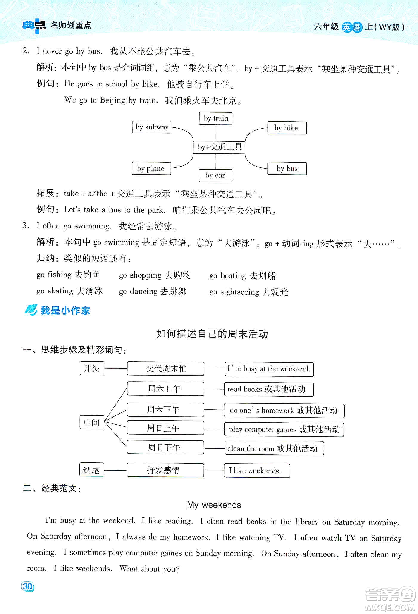 2019典中點名師劃重點六年級英語上外研版答案