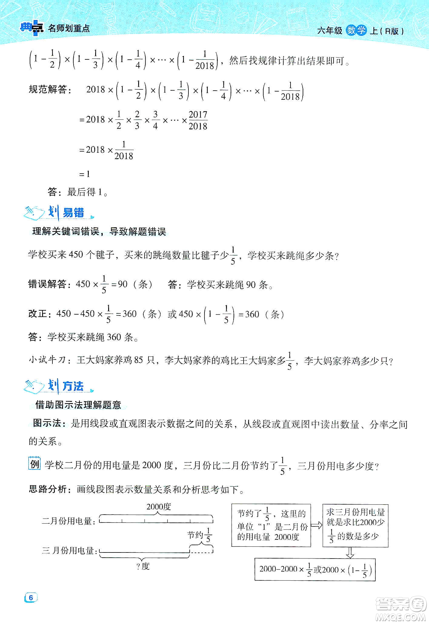 2019典中點名師劃重點六年級數(shù)學上冊人教版答案