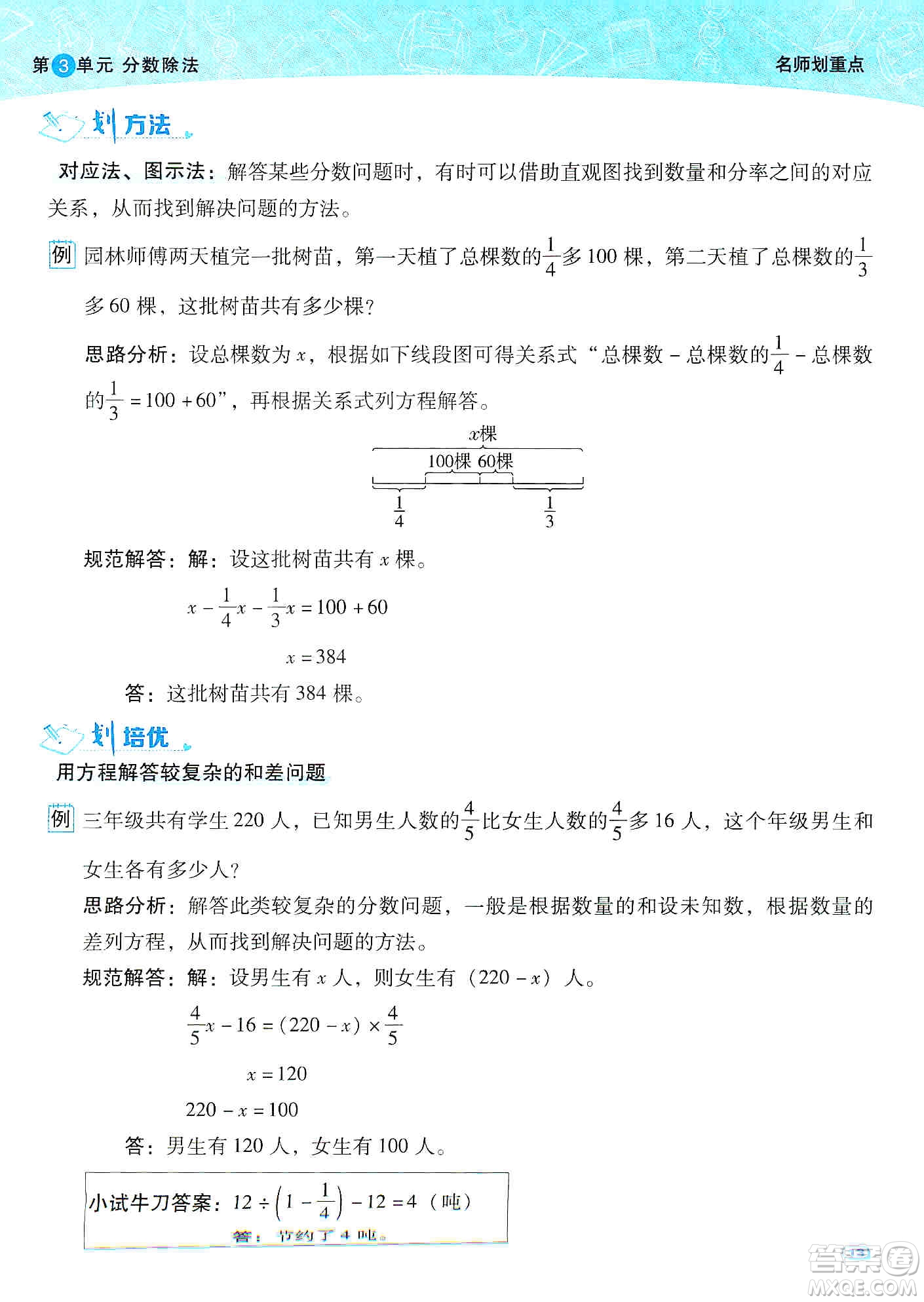 2019典中點名師劃重點六年級數(shù)學上冊人教版答案