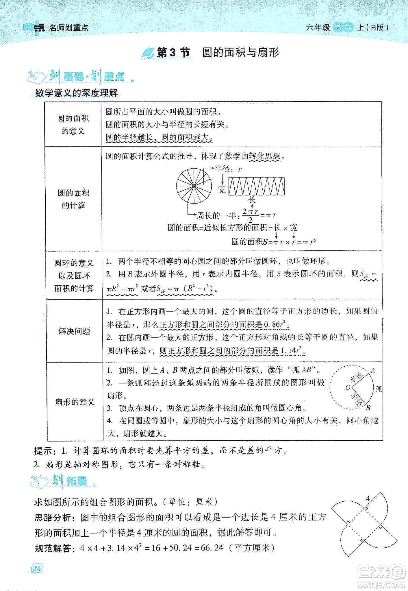 2019典中點名師劃重點六年級數(shù)學上冊人教版答案