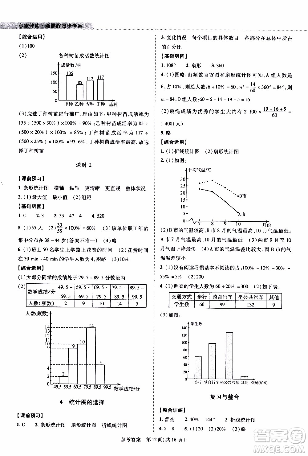 2019年新課程同步學(xué)案數(shù)學(xué)七年級(jí)上冊(cè)北師大版參考答案