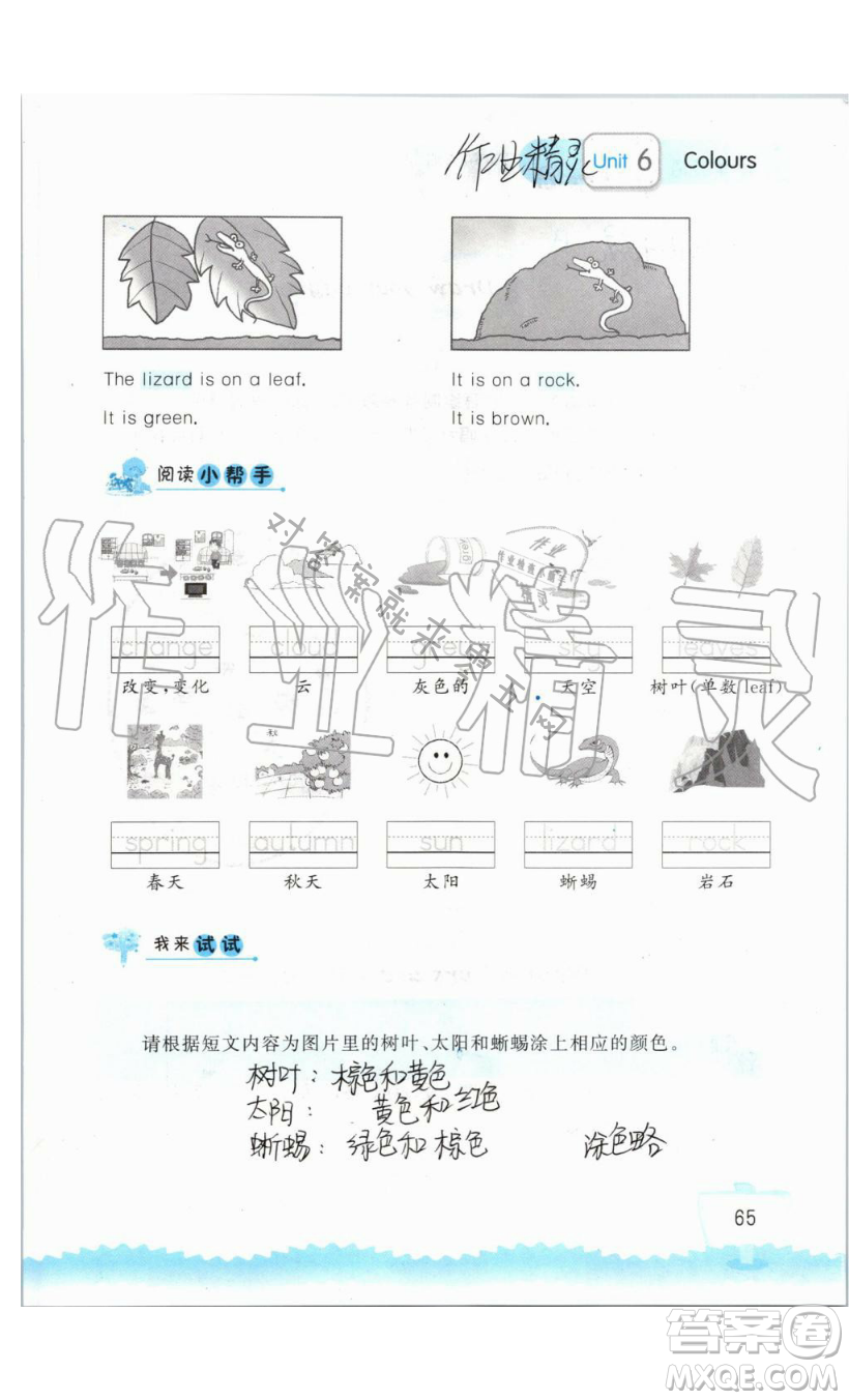 2019秋小學(xué)英語聽讀空間三年級上冊蘇教譯林版參考答案