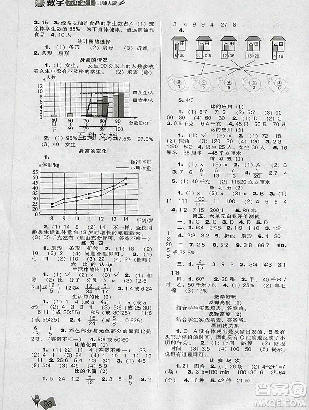 遼海出版社2019秋季新課程能力培養(yǎng)六年級數學上冊北師版答案