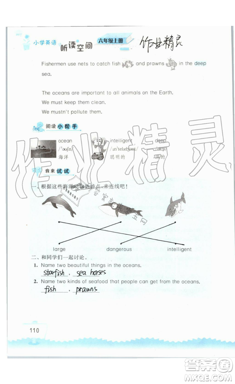 2019秋小學(xué)英語聽讀空間六年級上冊蘇教譯林版參考答案