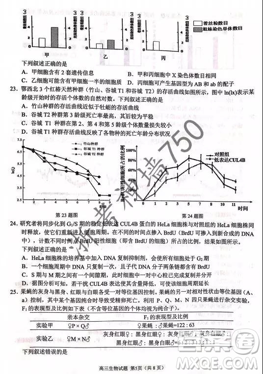 2019年浙江省七彩陽光新高考研究聯(lián)盟高考適應(yīng)性考試高三生物試題及參考答案